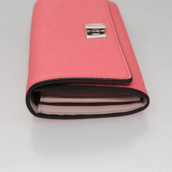 FENDI Peek A Boo Long Wallet Leather Pink 8M0427 - Picture 4 of 16